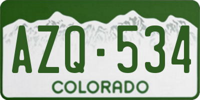 CO license plate AZQ534