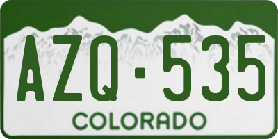 CO license plate AZQ535