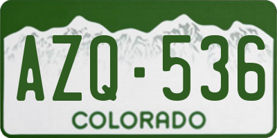 CO license plate AZQ536