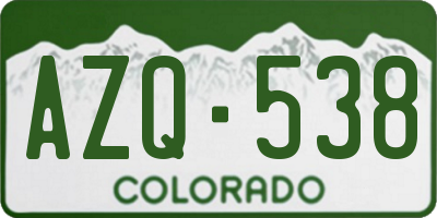 CO license plate AZQ538