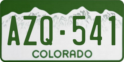 CO license plate AZQ541