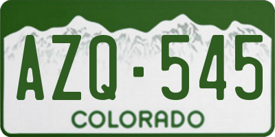 CO license plate AZQ545