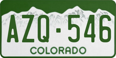 CO license plate AZQ546