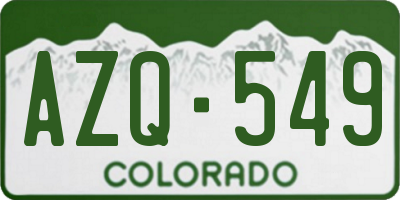 CO license plate AZQ549