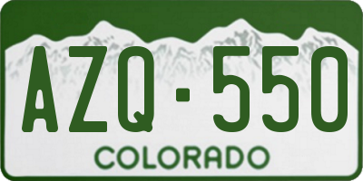 CO license plate AZQ550
