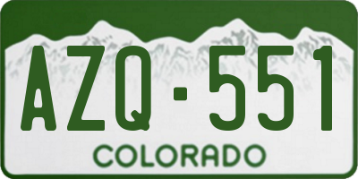 CO license plate AZQ551