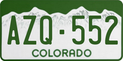 CO license plate AZQ552