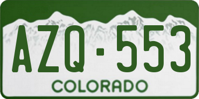 CO license plate AZQ553