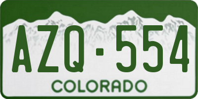 CO license plate AZQ554