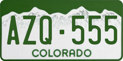 CO license plate AZQ555