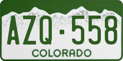 CO license plate AZQ558