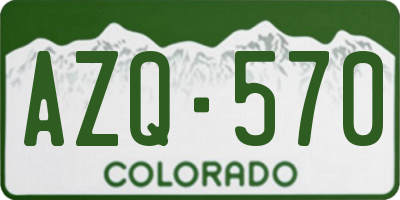 CO license plate AZQ570