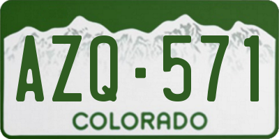 CO license plate AZQ571