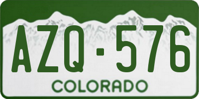 CO license plate AZQ576
