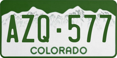 CO license plate AZQ577