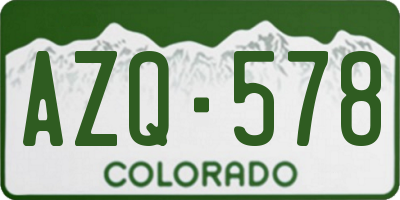 CO license plate AZQ578