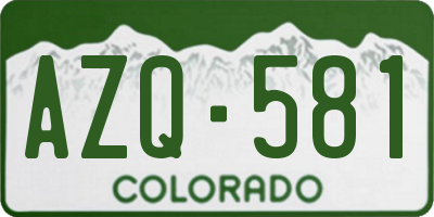 CO license plate AZQ581