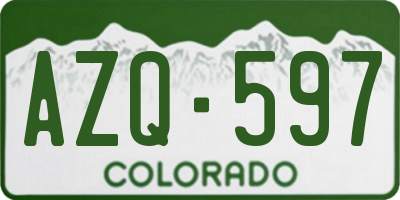CO license plate AZQ597