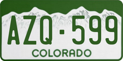 CO license plate AZQ599