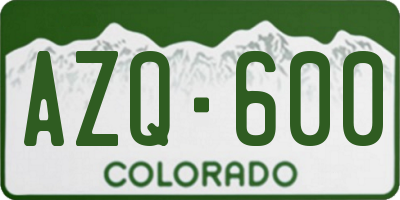 CO license plate AZQ600