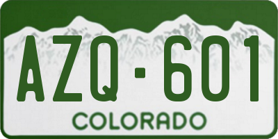 CO license plate AZQ601