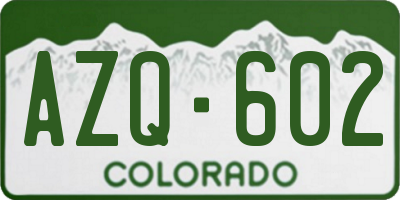 CO license plate AZQ602