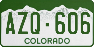 CO license plate AZQ606