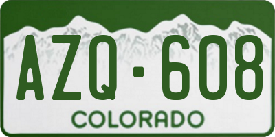 CO license plate AZQ608