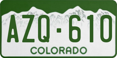 CO license plate AZQ610