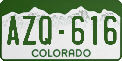 CO license plate AZQ616