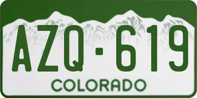 CO license plate AZQ619