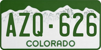 CO license plate AZQ626