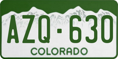 CO license plate AZQ630