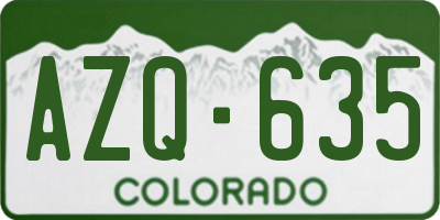 CO license plate AZQ635