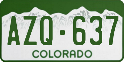 CO license plate AZQ637