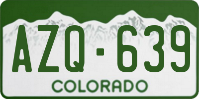 CO license plate AZQ639