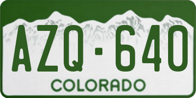 CO license plate AZQ640
