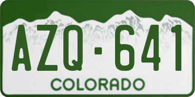 CO license plate AZQ641