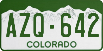 CO license plate AZQ642