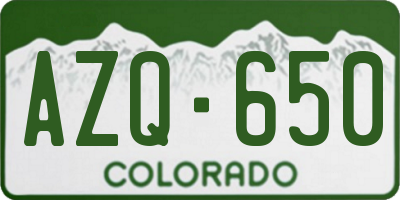 CO license plate AZQ650