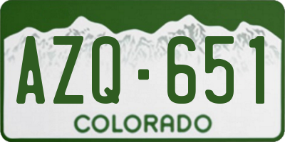 CO license plate AZQ651