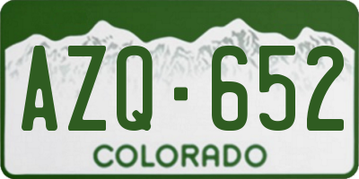 CO license plate AZQ652