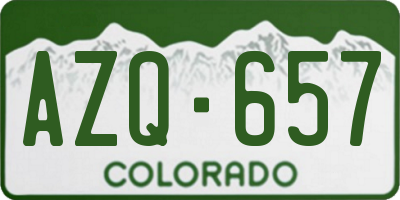 CO license plate AZQ657