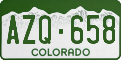 CO license plate AZQ658