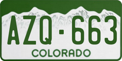 CO license plate AZQ663