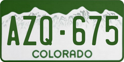 CO license plate AZQ675