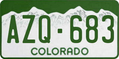 CO license plate AZQ683