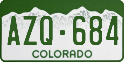 CO license plate AZQ684