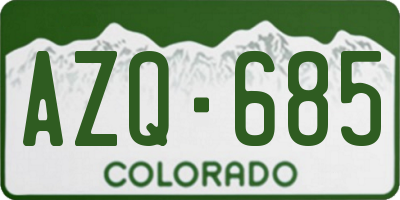 CO license plate AZQ685