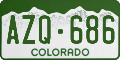 CO license plate AZQ686